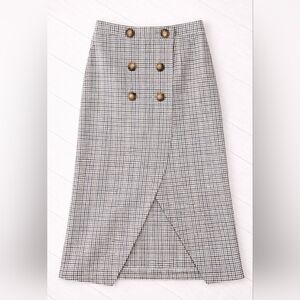 ✨️ ASOS Gray and White Pencil Skirt Asymmetrical Slit